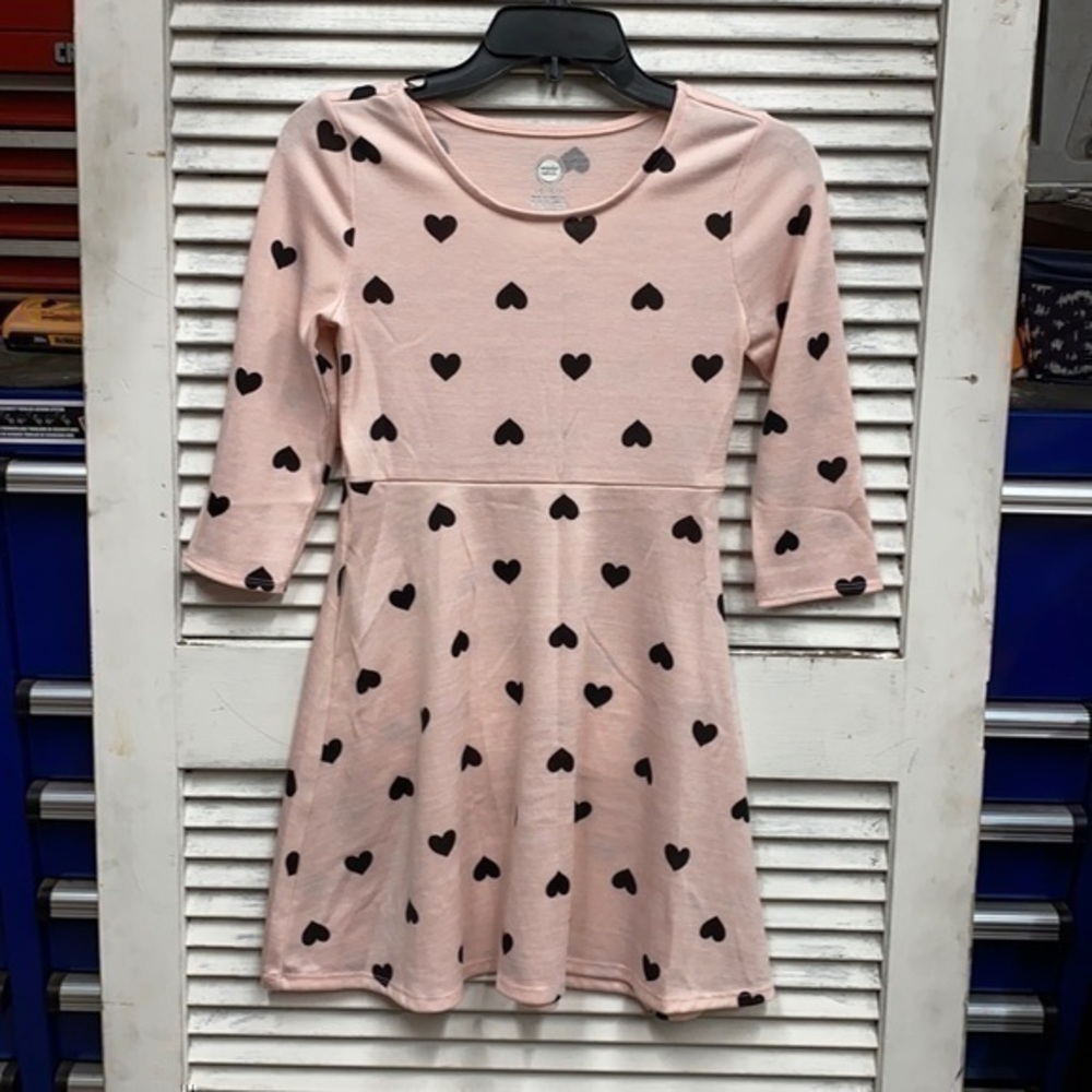 Pink Heart Skater Style Dress size Large